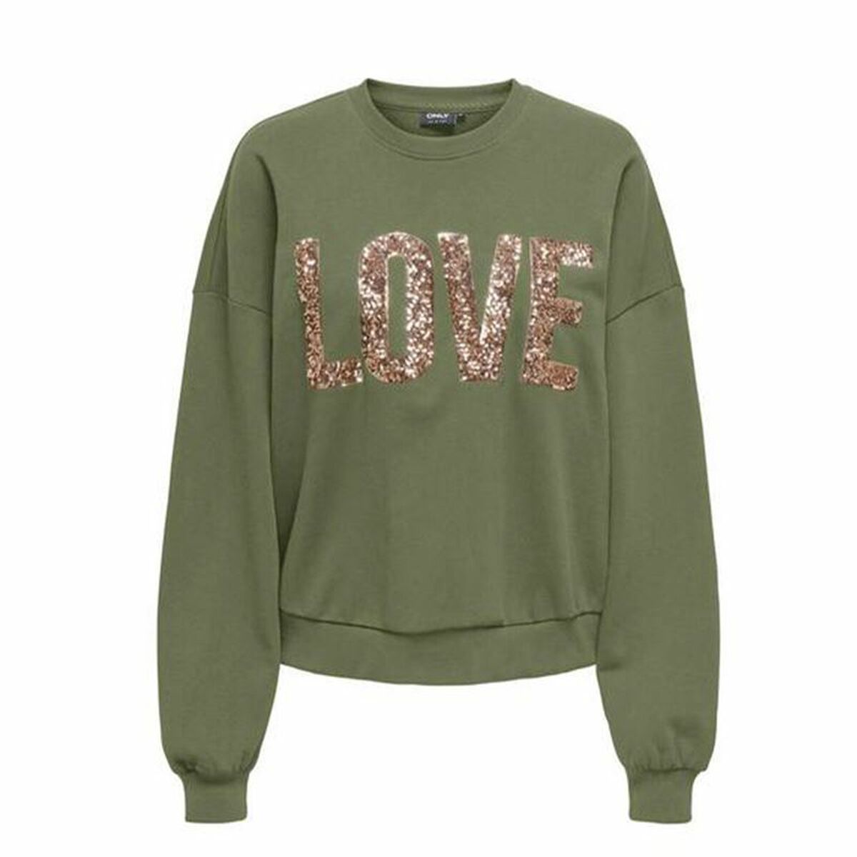 Women’s Sweatshirt without Hood Only Only Onlkatya L/S Love Olive-0