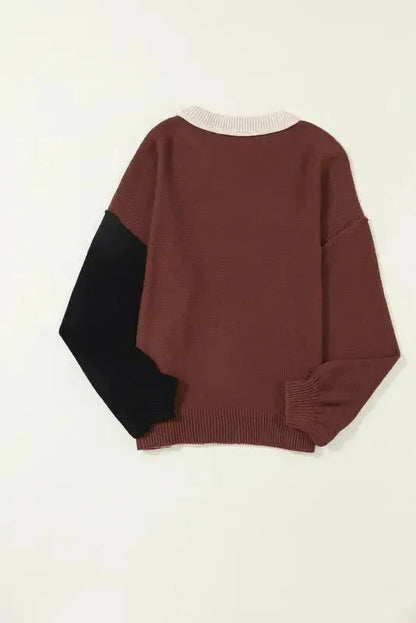 Colorblock Bishop Sleeve Sweater-3