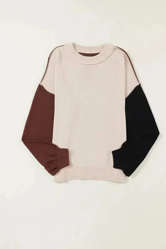 Colorblock Bishop Sleeve Sweater-2