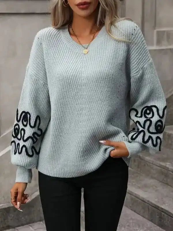 Elegant Pattern Knitwear Sweater-7