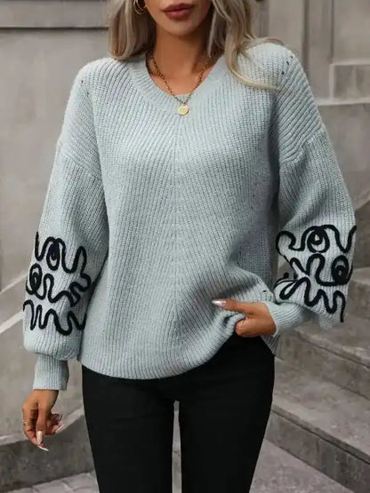 Elegant Pattern Knitwear Sweater-7