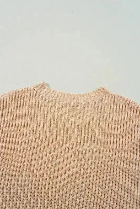 Oversized Jumper - Apricot Side Slits Loose Fit-2