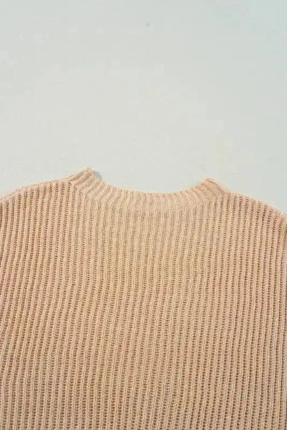 Oversized Jumper - Apricot Side Slits Loose Fit-2